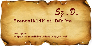 Szentmiklósi Dóra névjegykártya
